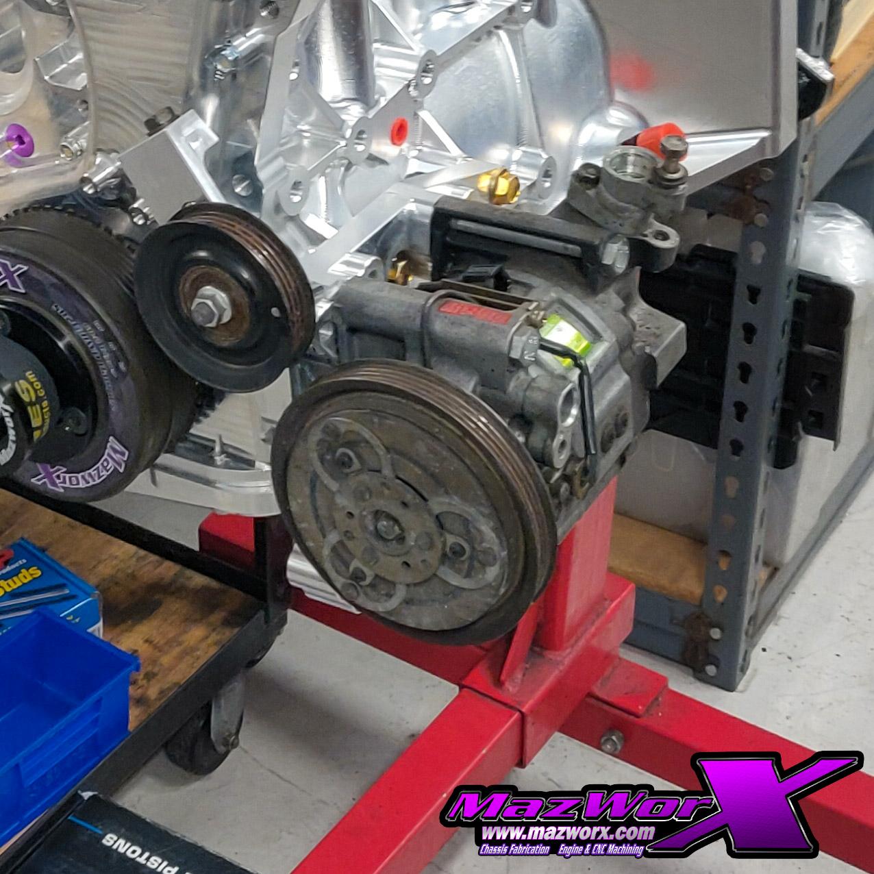 Mazworx - Mazworx SR20 RWD Billet AC Compressor Bracket Kit #11910-SR20-K